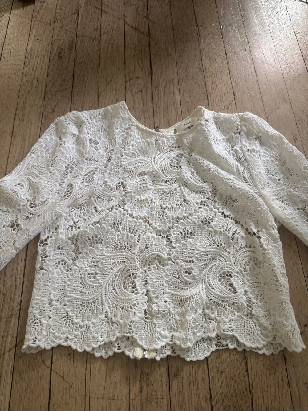 A.L.C. Ivory Floral Crochet Lace Blouse